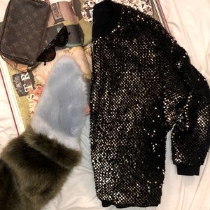 Zara Basic velvet and sequined bomber